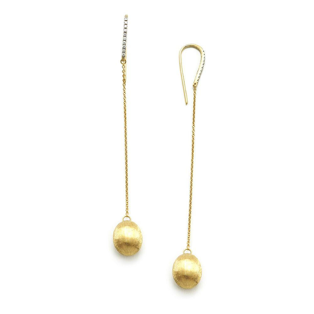 Dancing In The Rain Drop Earrings in Gold with Diamonds