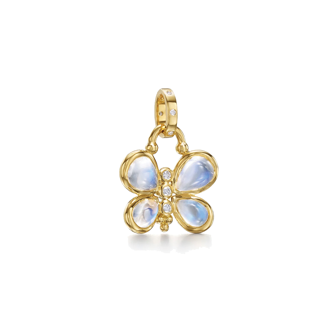 Luna Butterfly Pendant with Blue Moonstone and Diamonds