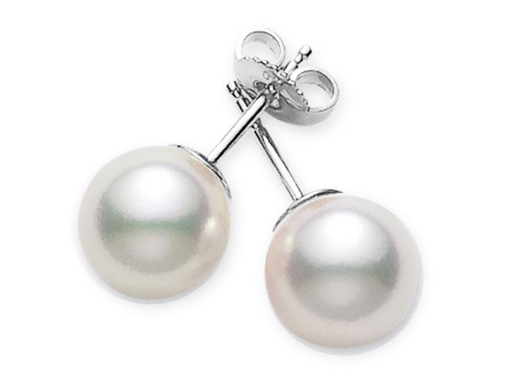 Akoya Pearl Stud Earrings A 7.5x8mm