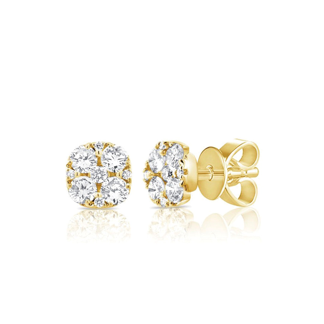 Diamond Cluster Stud Earrings