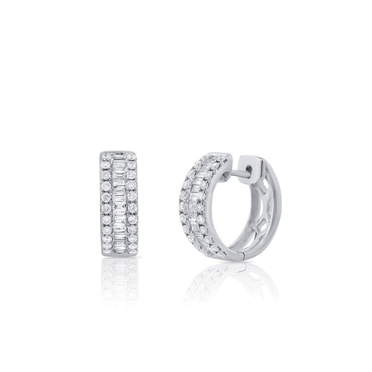 Diamond Huggie Hoop Earrings