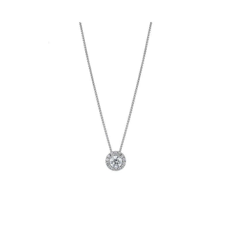 Round Diamond Halo Pendant .50ct