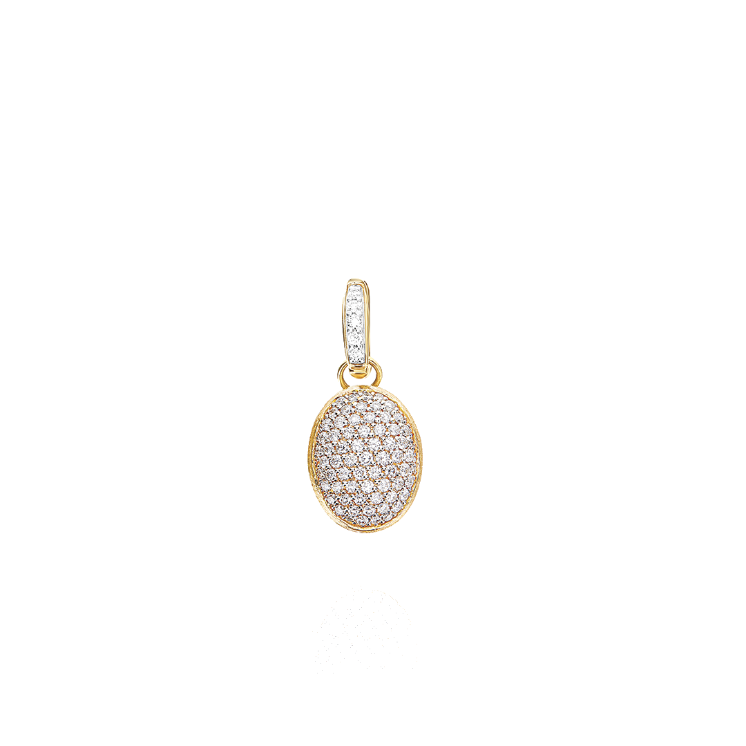 'Boules' Diamond Pave Hand Engraved Charm