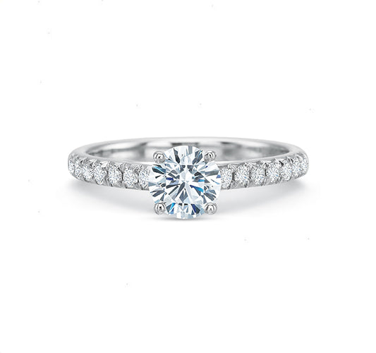 New Aire Engagement Ring Setting with Diamonds in 18KW