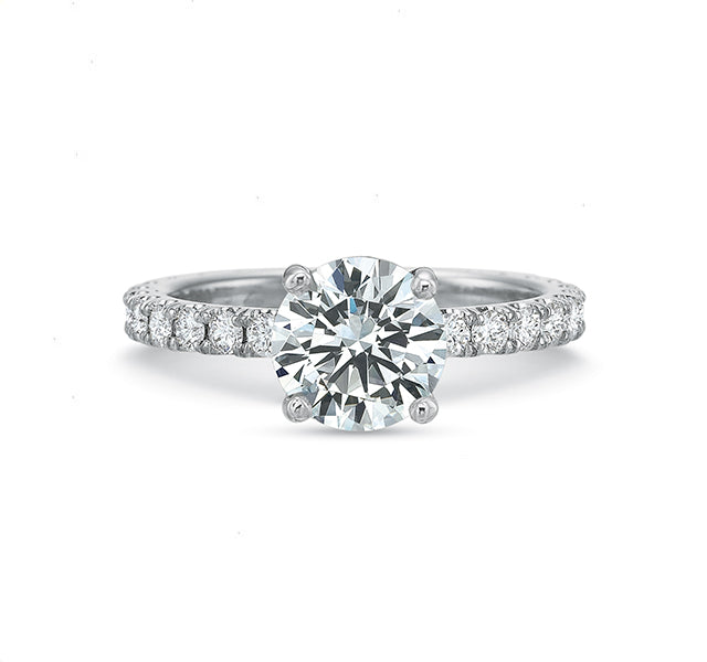 Diamond Shared Prong Engagement Ring Setting 18KW