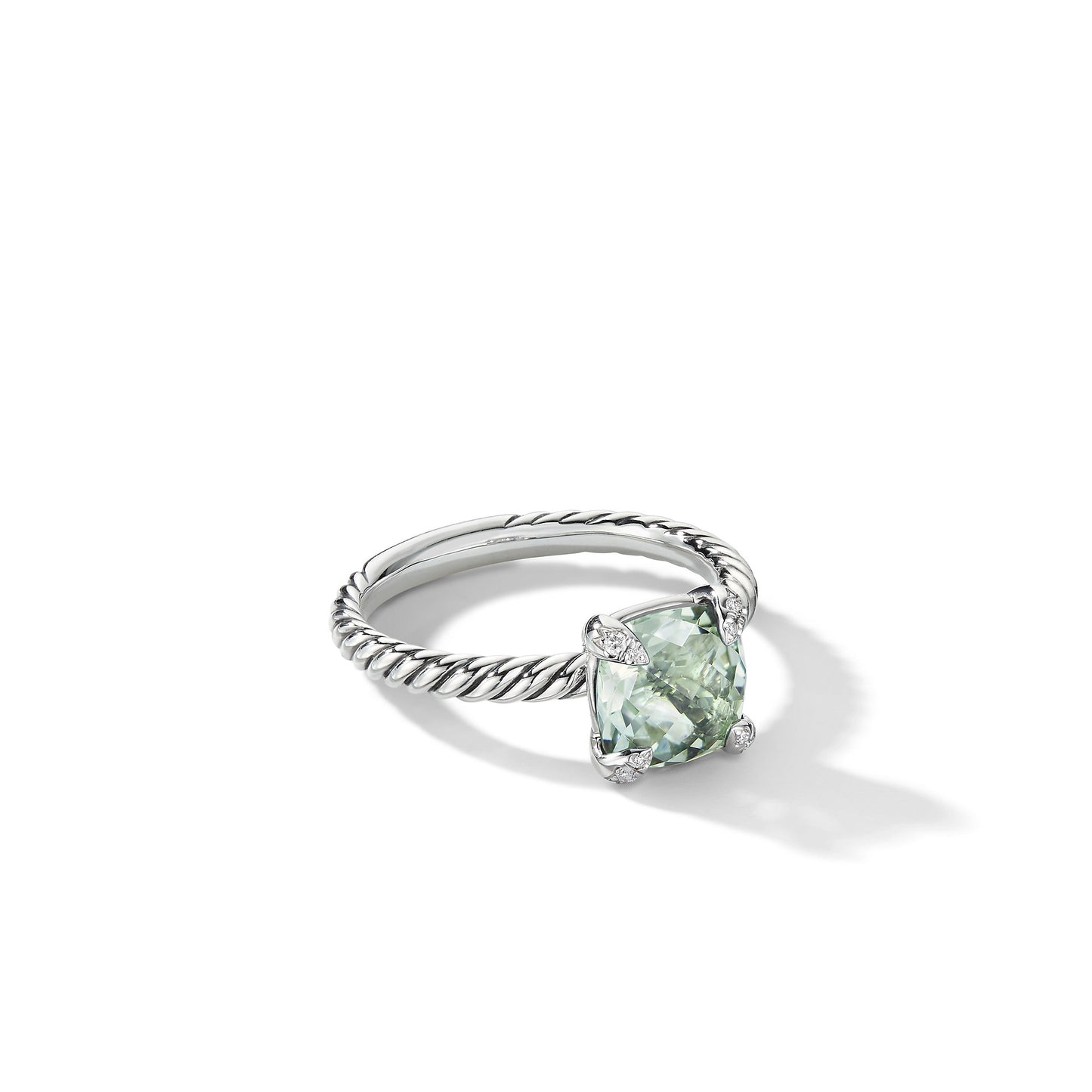 Chatelaine® Ring with Prasiolite and Diamonds