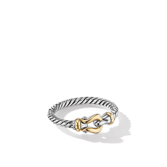 Petite Buckle Ring with 18K Yellow Gold