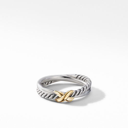 Petite X Ring with 18K Yellow Gold