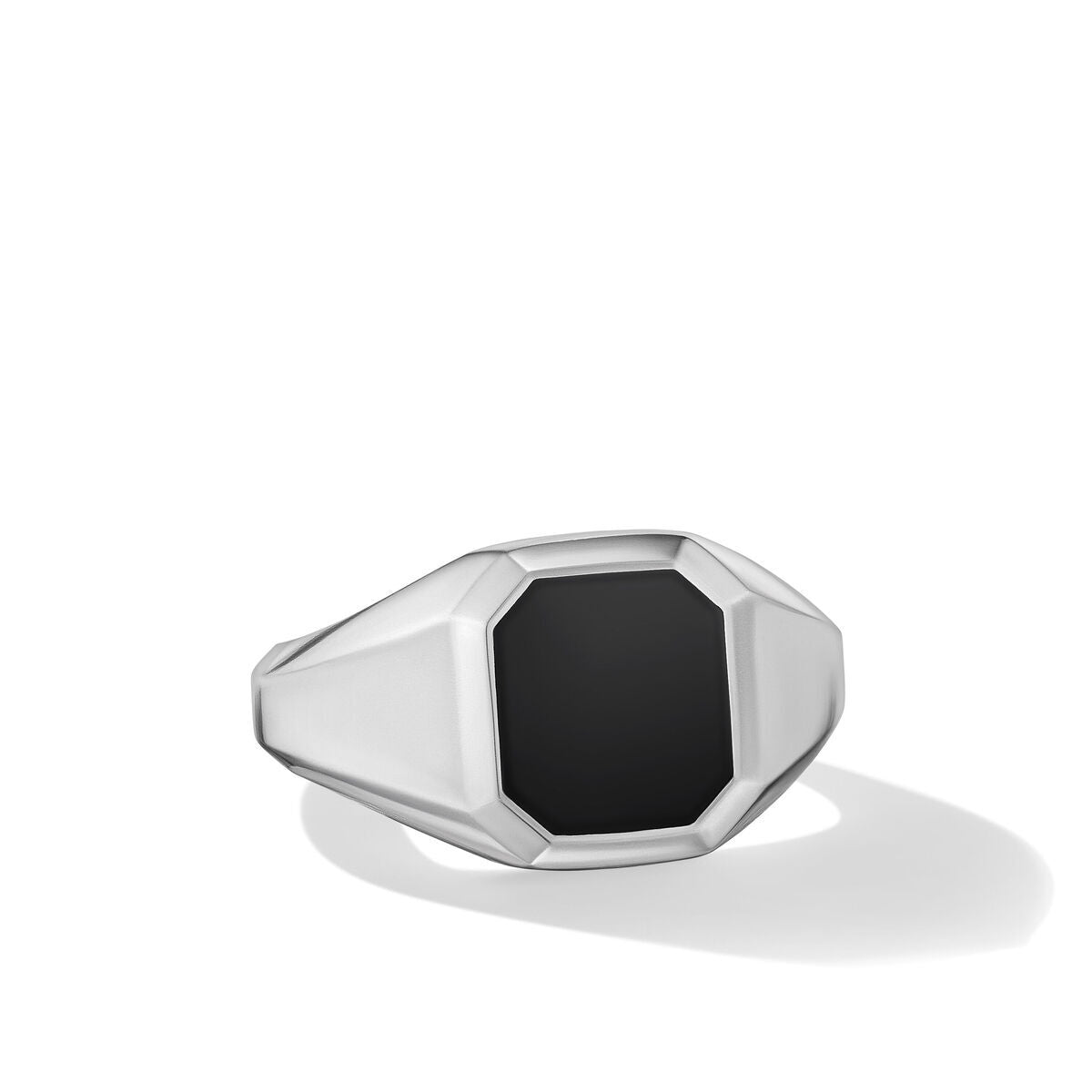 Streamline® Signet Ring in Sterling Silver with Black Onyx, 14mm