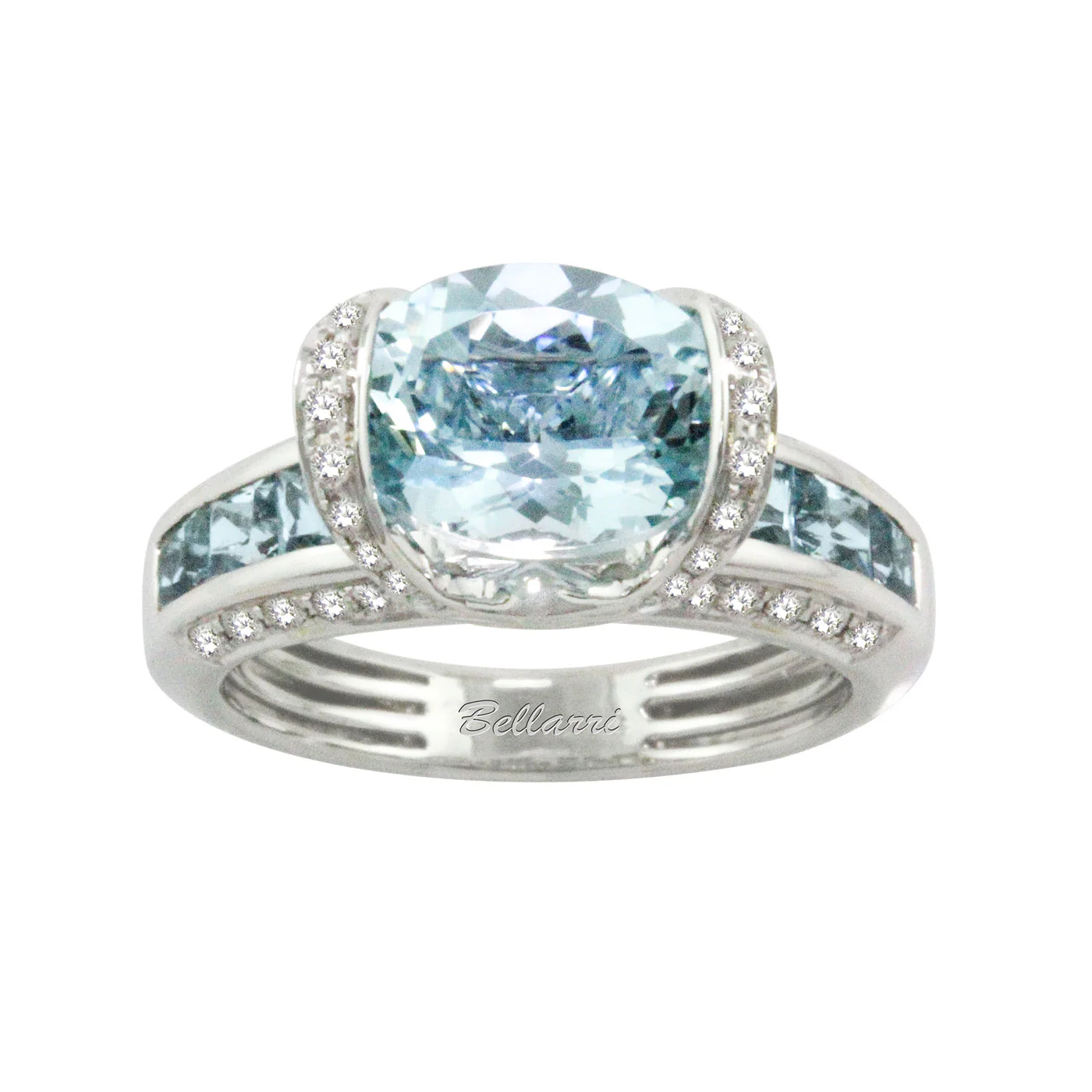 Aqua Collection Ring with Aquamarine and Diamonds