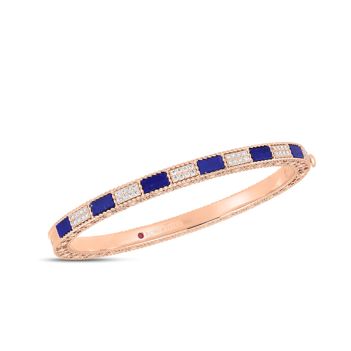 Art Deco Blue Lapis & Diamond Bangle