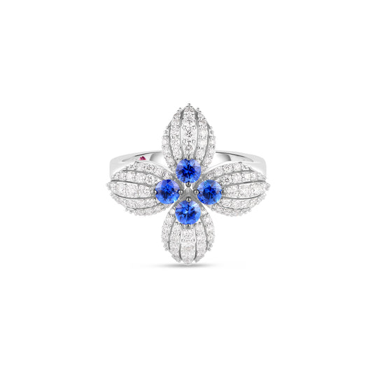 Love in Verona Blue Sapphire and Diamond Ring