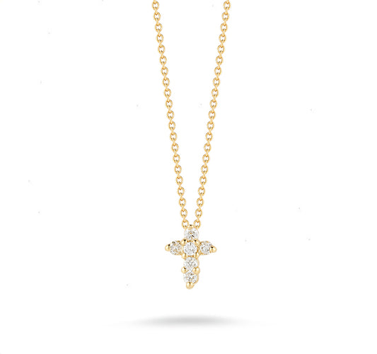 Tiny Treasure Cross Necklace in Yellow Gold