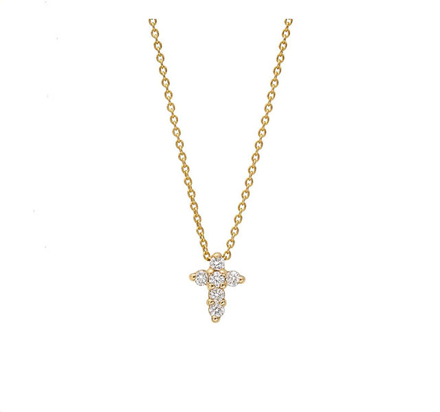 Gold Cross Pendant with Diamonds