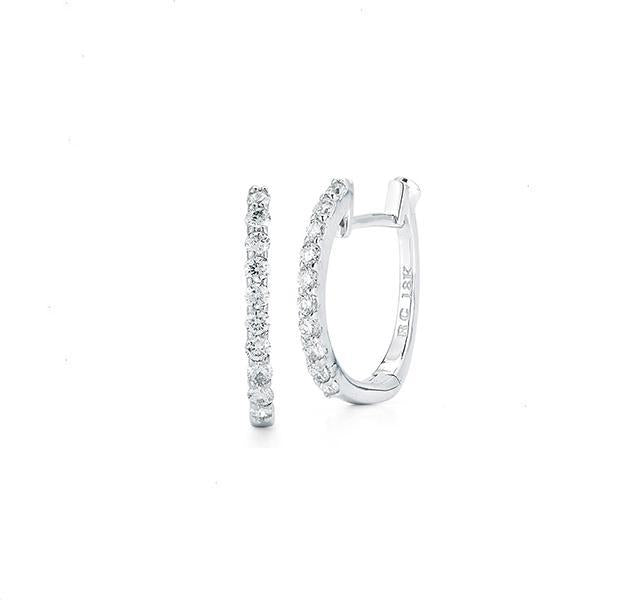 Micropave Perfect Diamond Huggies in White Gold