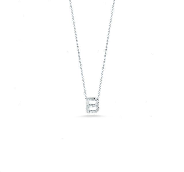 Tiny Treasures Diamond Love Letter "B" in White Gold