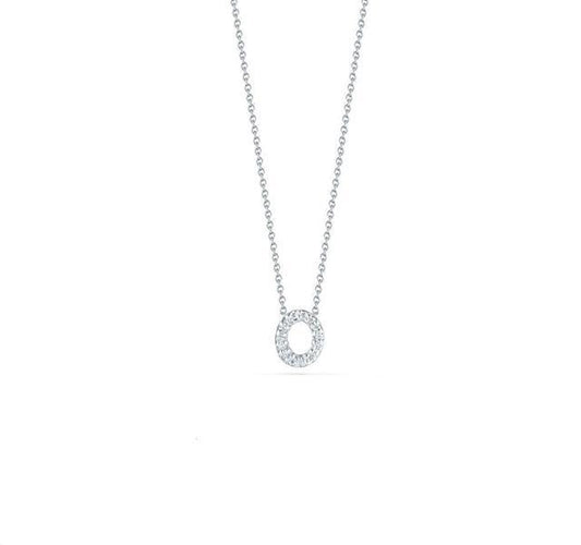 Tiny Treasures Diamond Love Letter "O" in White Gold