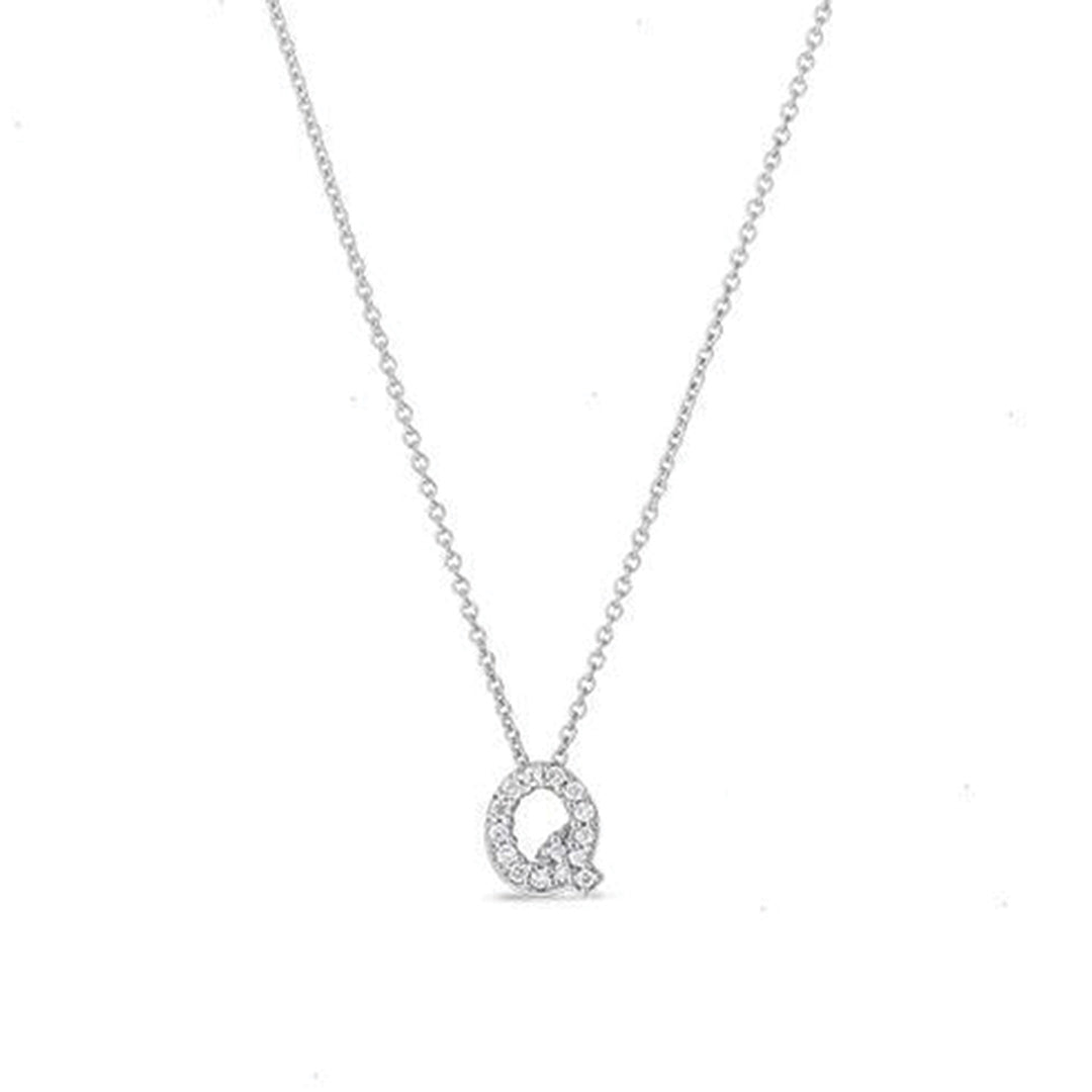 Tiny Treasures Diamond Love Letter "Q" in White Gold