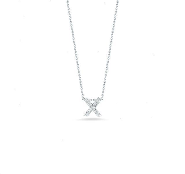 Tiny Treasures Diamond Love Letter "X" in White Gold