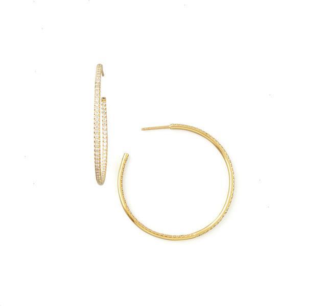 Micropavé Diamond In & Out Hoops