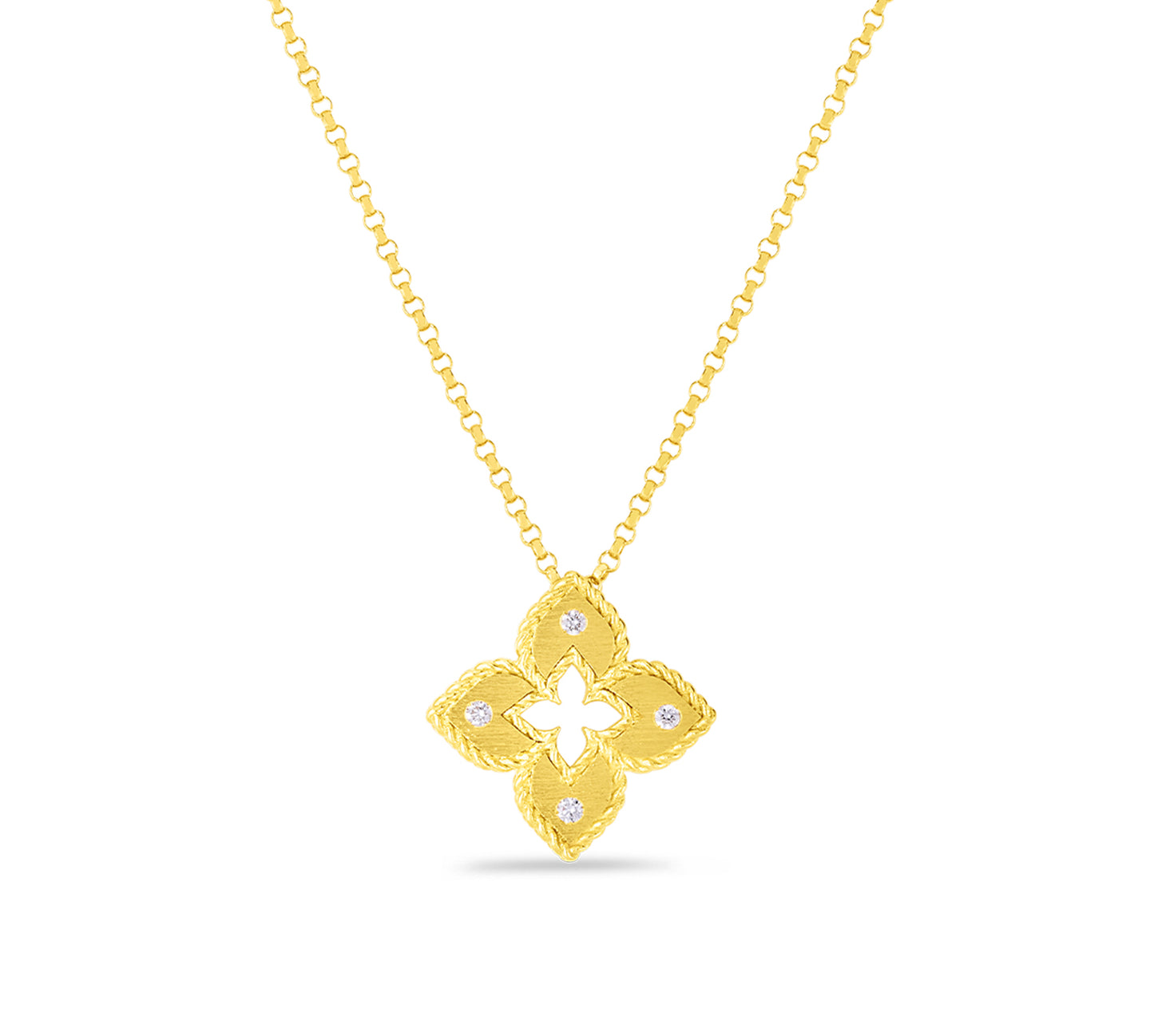 Venetian Princess Flower Necklace in Yellow Gold