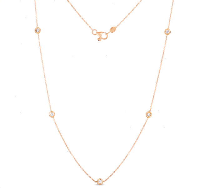 5 Diamond Station Necklace