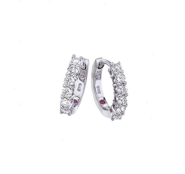 Perfect Diamond Hoop Huggies in White Gold