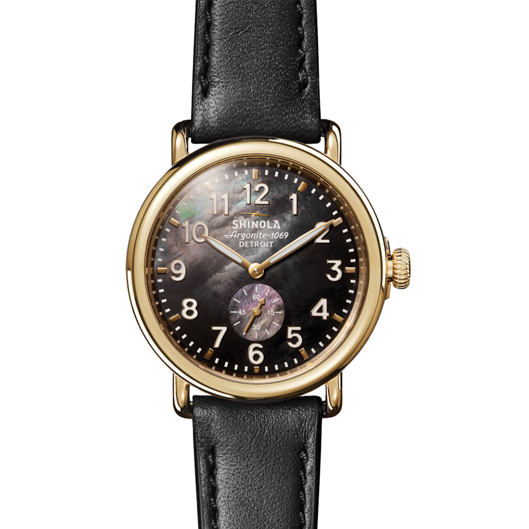 The Runwell Watch 41mm with Black Mother of Pearl Dial