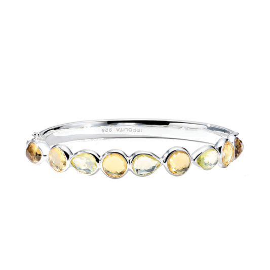 'Rock Candy' Stone Row Hinged Bangle in Girasole