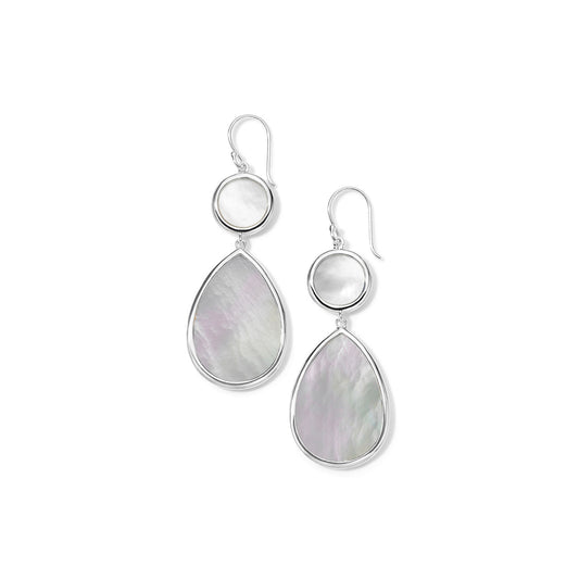 Dot & Teardrop Earring in Mother of Pearl