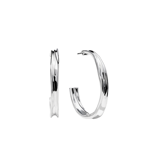 'Classico' Goddess Hammered Hoop Tapered Earrings