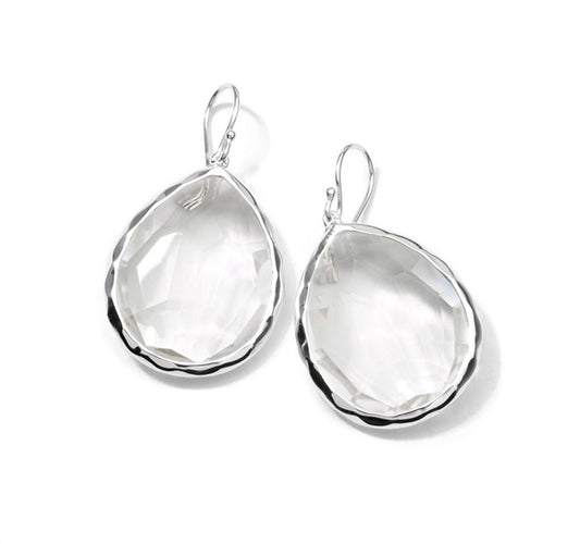 Silver Rock Candy Teardrop Earrings in Quartz