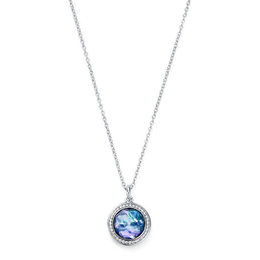 Mini Pendant Necklace in Sterling Silver with Diamonds