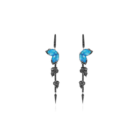 "Love Me Not" Crystal Haze Long Detachable Earrings