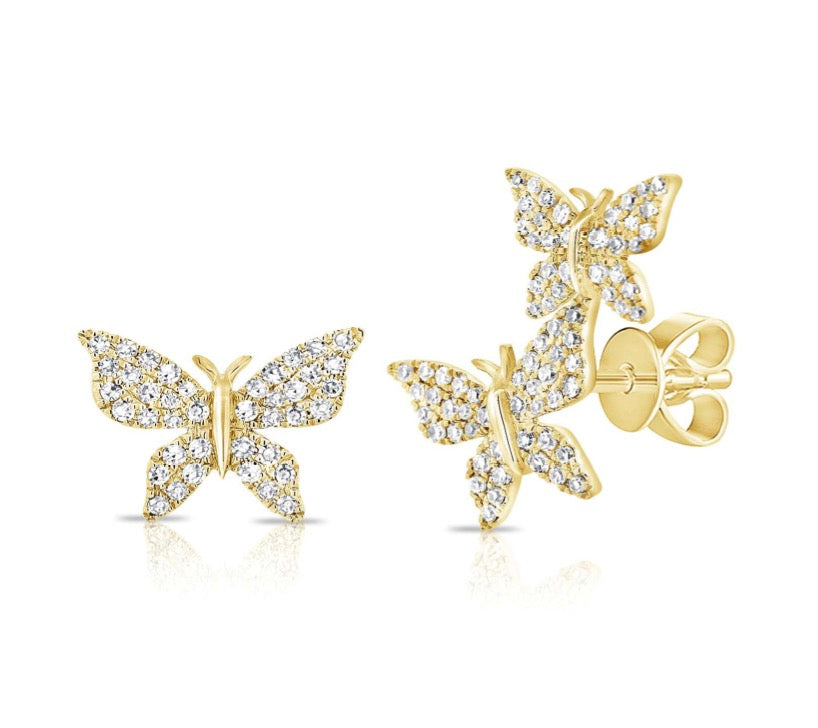 Asymetrical Butterfly Studs