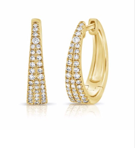 Tapered Diamond Huggie Earrings