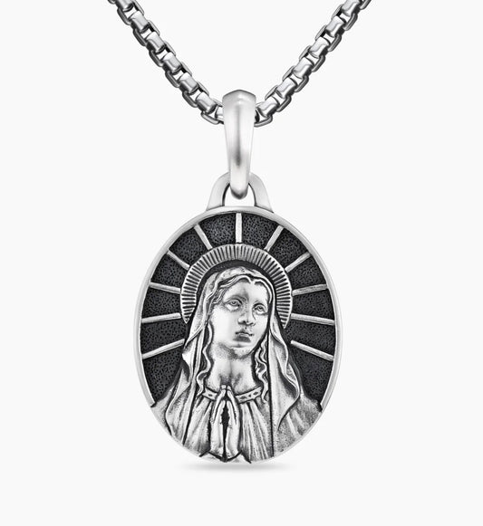 Mary Amulet in Sterling Silver, 20mm