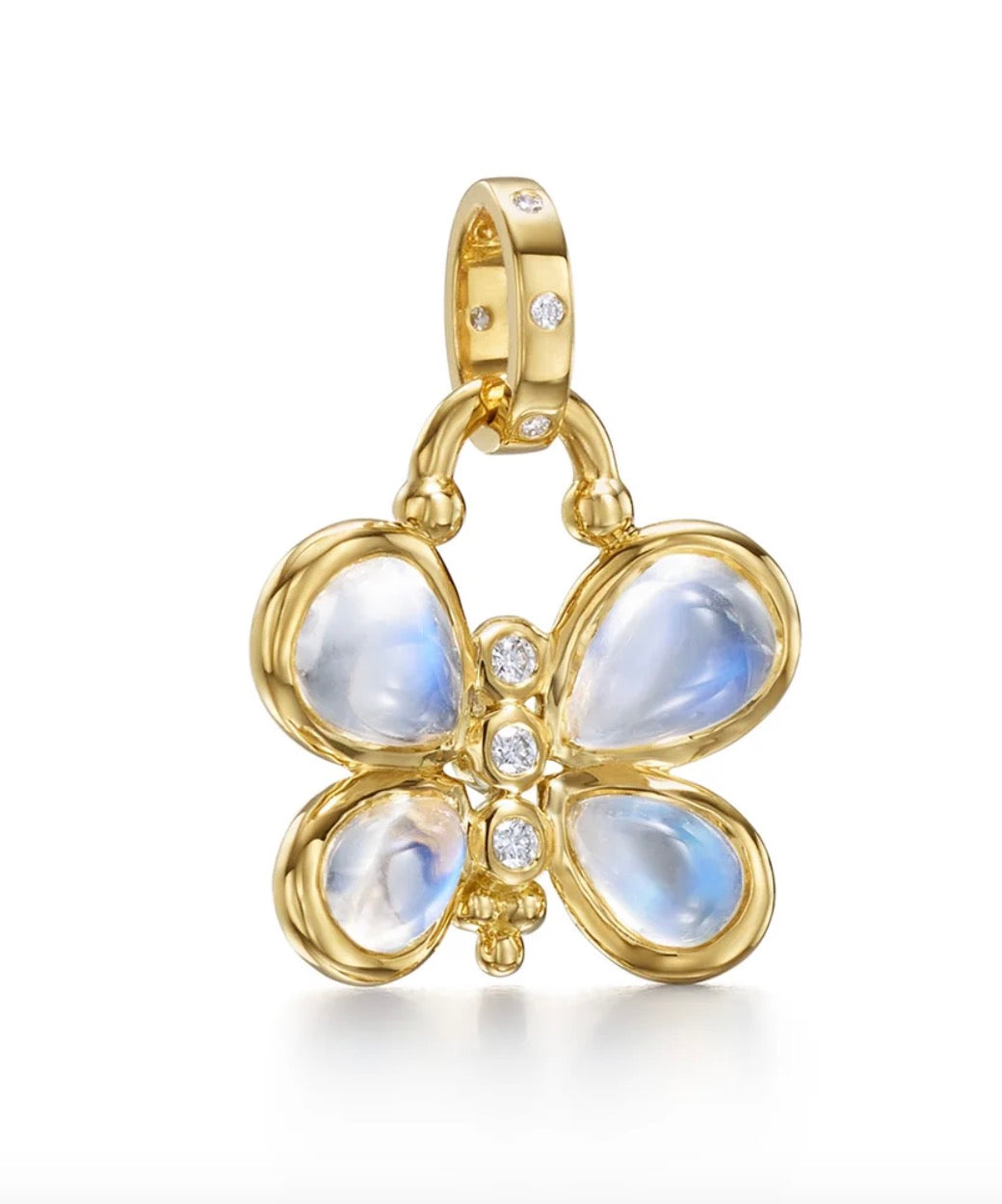 Luna Butterfly Pendant with Blue Moonstone and Diamonds