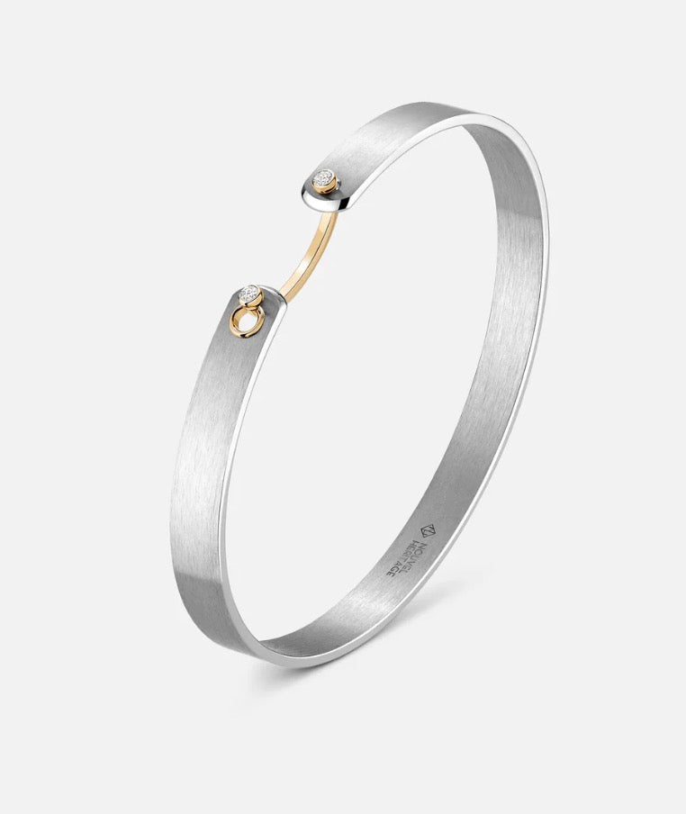 'His' Mood Bangle in White Gold