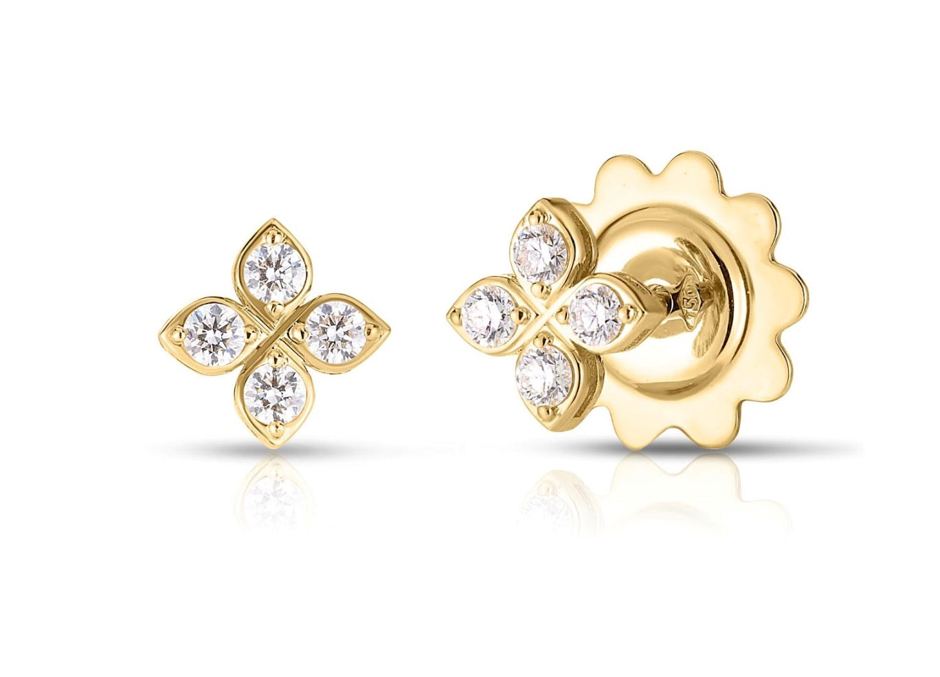 Diamond Petal Stud Earrings