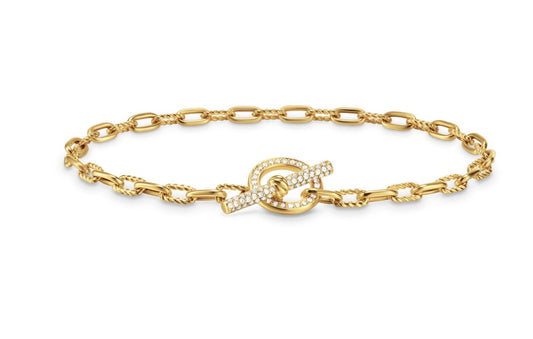 DY Madison® Toggle Chain Bracelet in 18K Yellow Gold with Diamonds