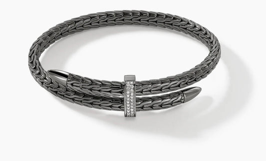 Classic Chain Spear Bypass Flex Cuff with Diamonds