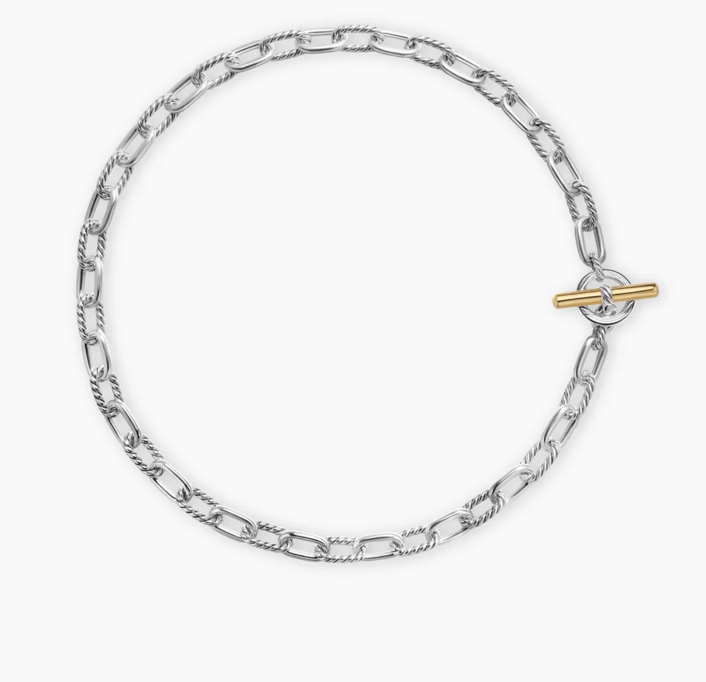 DY Madison® Toggle Chain Necklace in Sterling Silver with 18K Yellow Gold