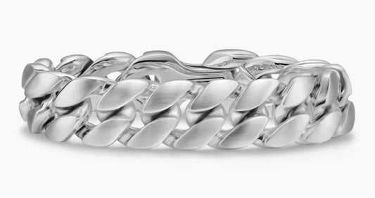 Curb Chain Bracelet in Sterling Silver, 18mm