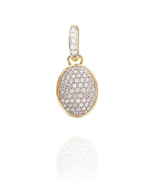 'Boules' Diamond Pave Hand Engraved Charm