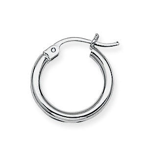 15mm Hoop Earrings in White Gold