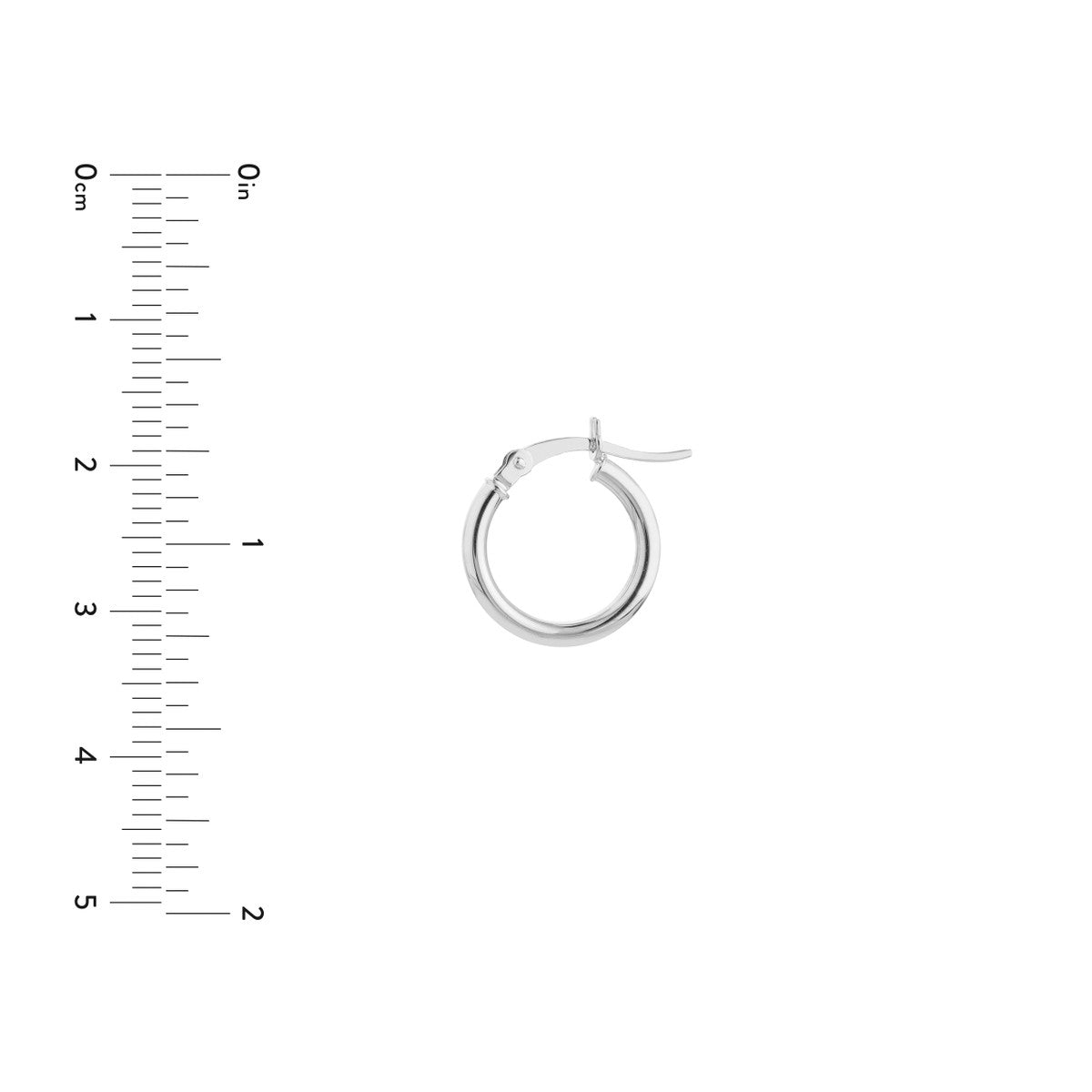 15mm Hoop Earrings in White Gold