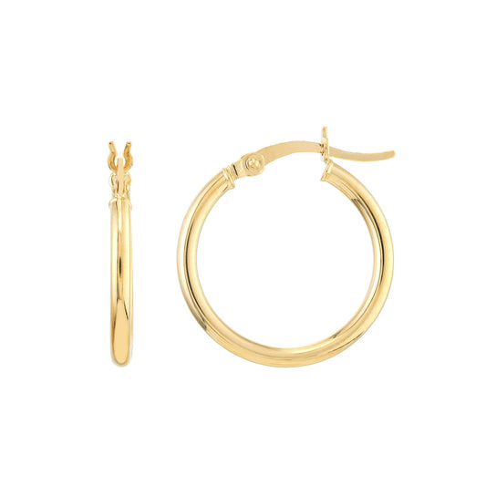 20mm Lightweight Hoop Earrings in Yellow Gold