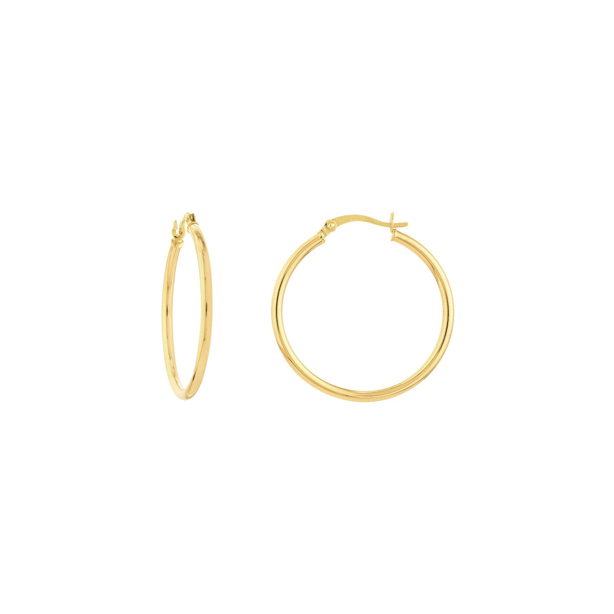 30mm Lightweight Hoop Earrings in Yellow Gold