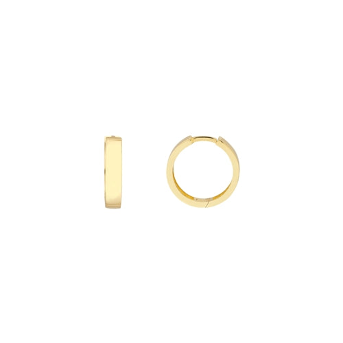 15mm Round Hoop Earrings in Yellow Gold